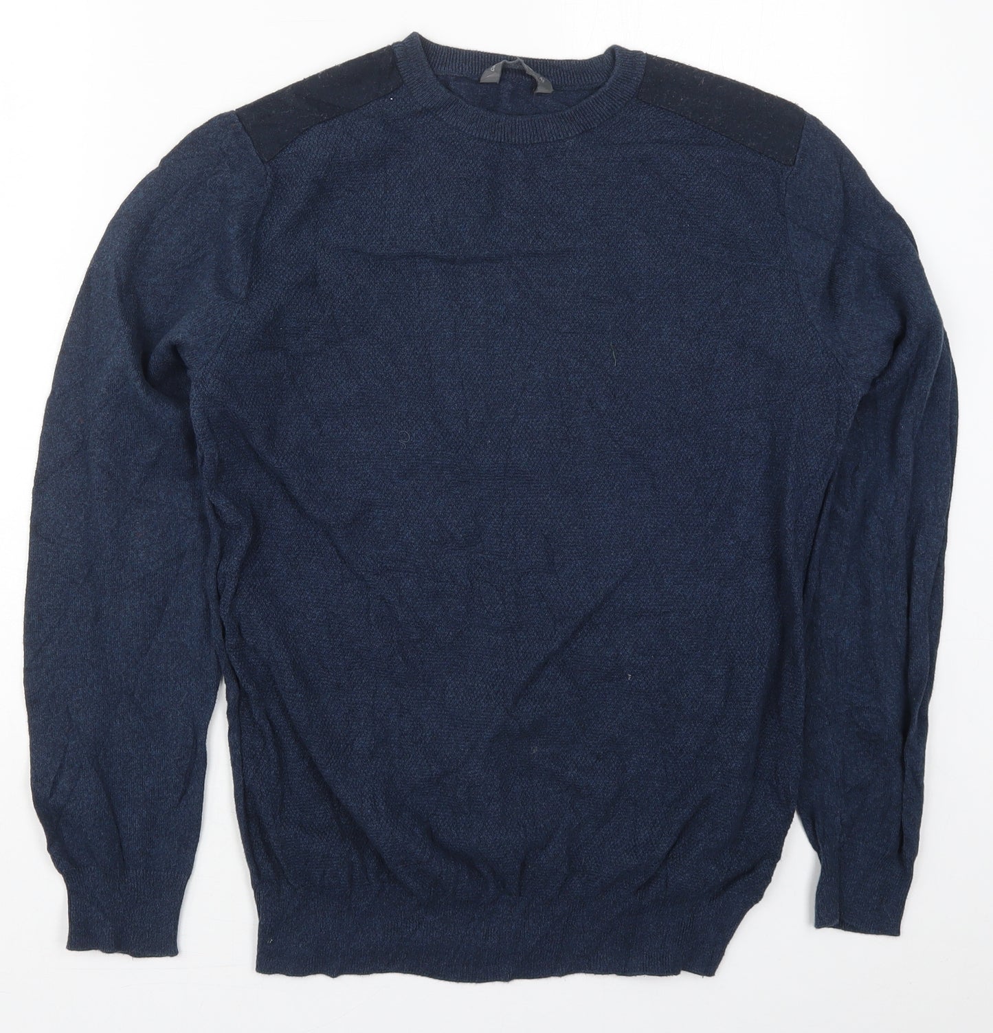 Cedar Wood State Mens Blue Crew Neck  Cotton Pullover Jumper Size M