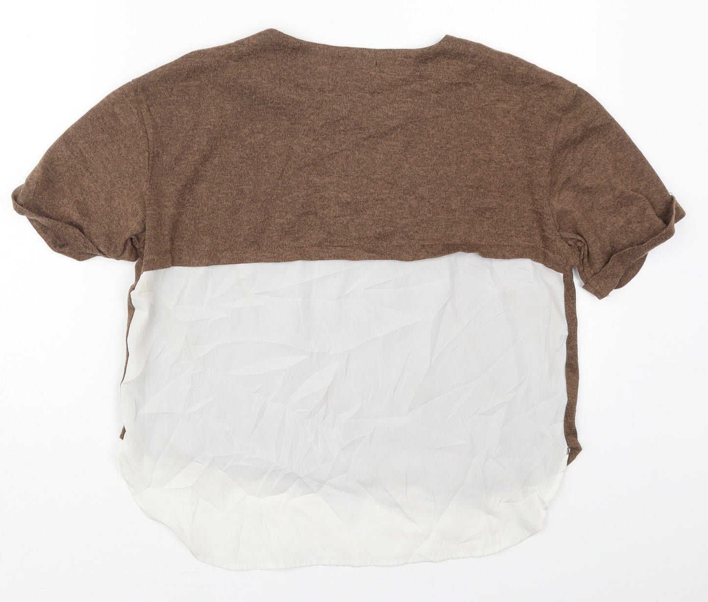 Atmosphere Womens Brown  Polyester Basic T-Shirt Size 12 Crew Neck