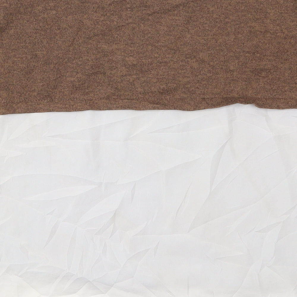 Atmosphere Womens Brown  Polyester Basic T-Shirt Size 12 Crew Neck
