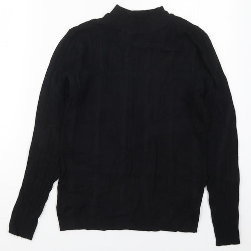 TU Womens Black Crew Neck  Viscose Pullover Jumper Size 12