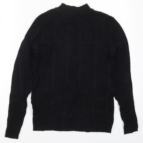 TU Womens Black Crew Neck  Viscose Pullover Jumper Size 12