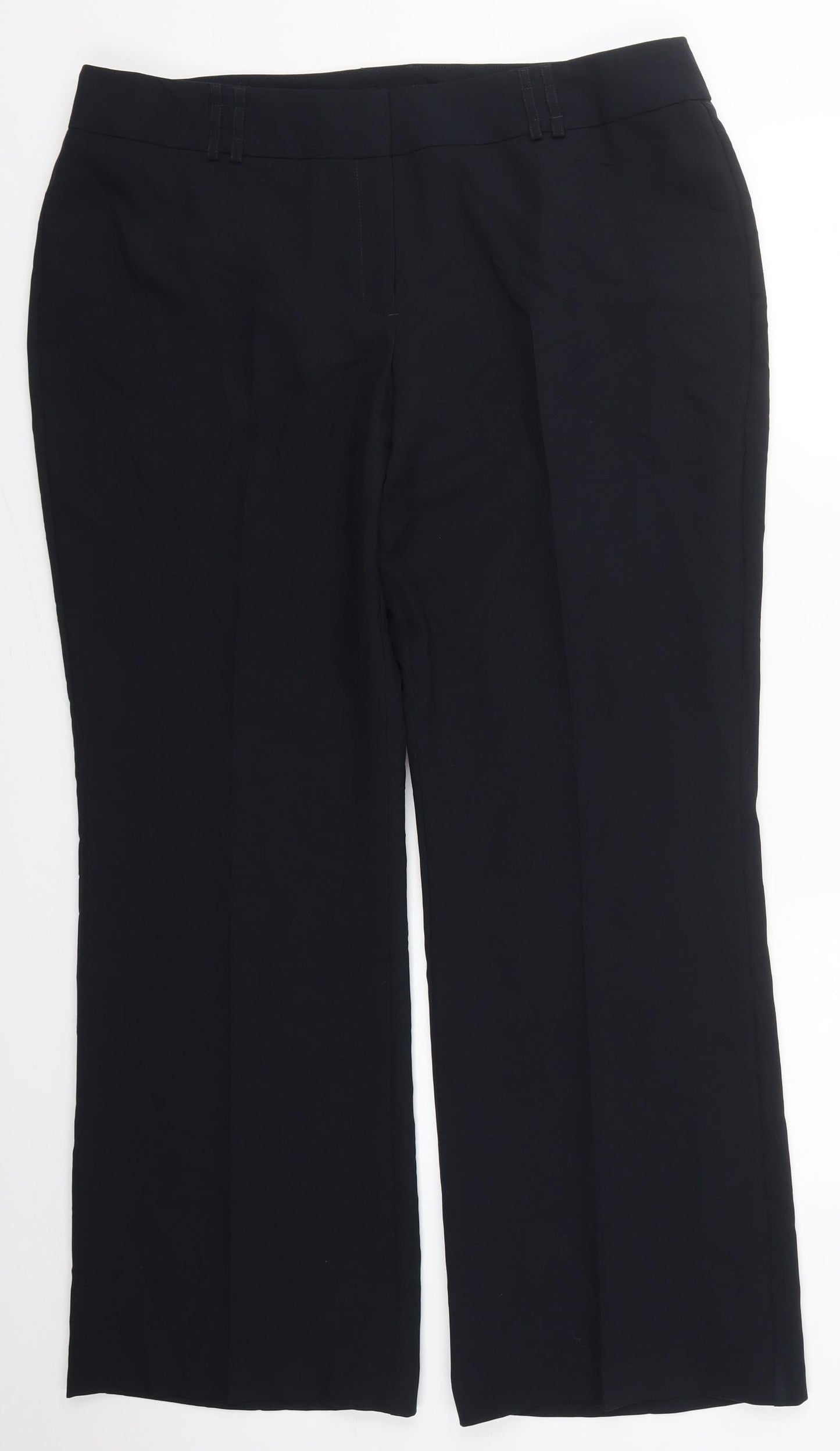 F&F Womens Blue  Polyester Trousers  Size 18 L31 in Regular Hook & Eye