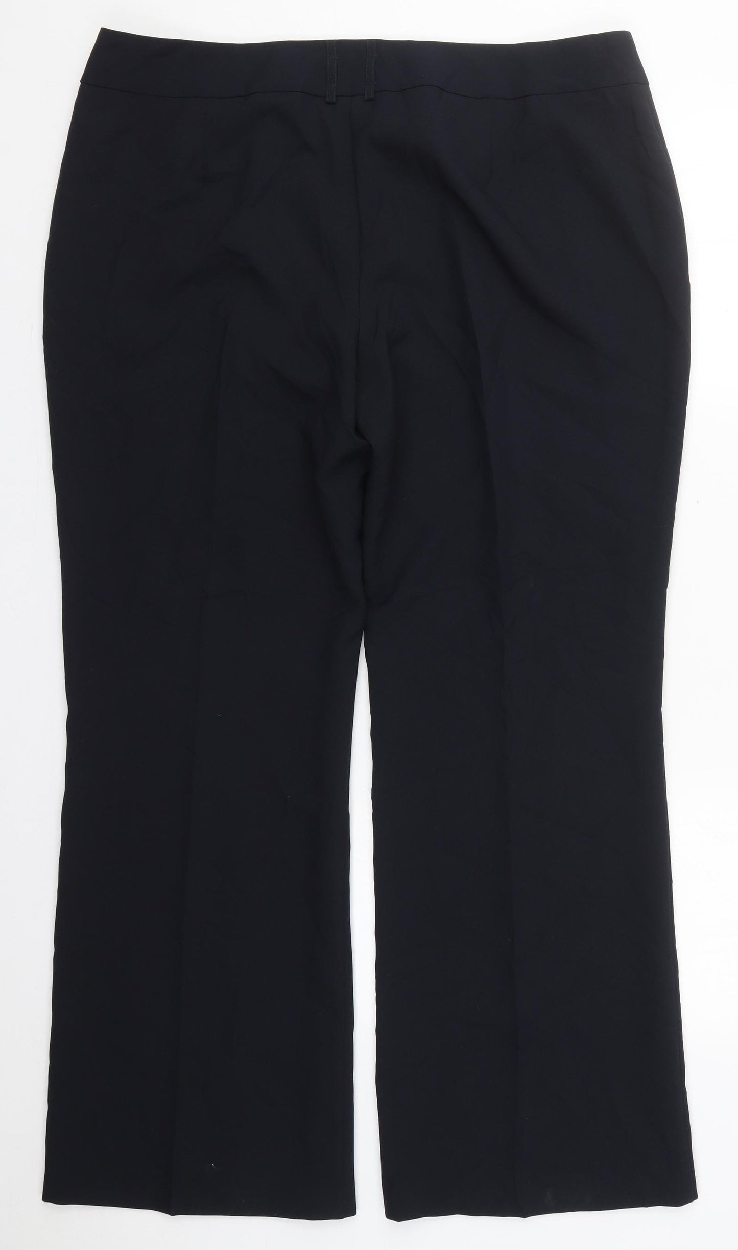 F&F Womens Blue  Polyester Trousers  Size 18 L31 in Regular Hook & Eye