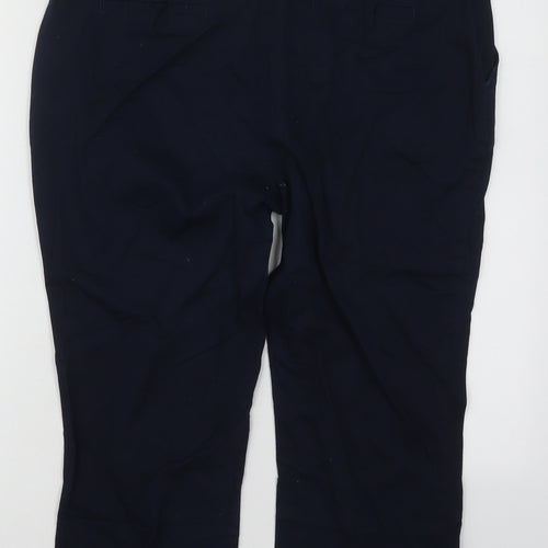 Atmosphere Womens Blue  Cotton Cropped Trousers Size 14 L20 in Regular Hook & Eye