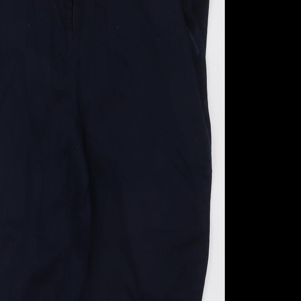 Atmosphere Womens Blue  Cotton Cropped Trousers Size 14 L20 in Regular Hook & Eye