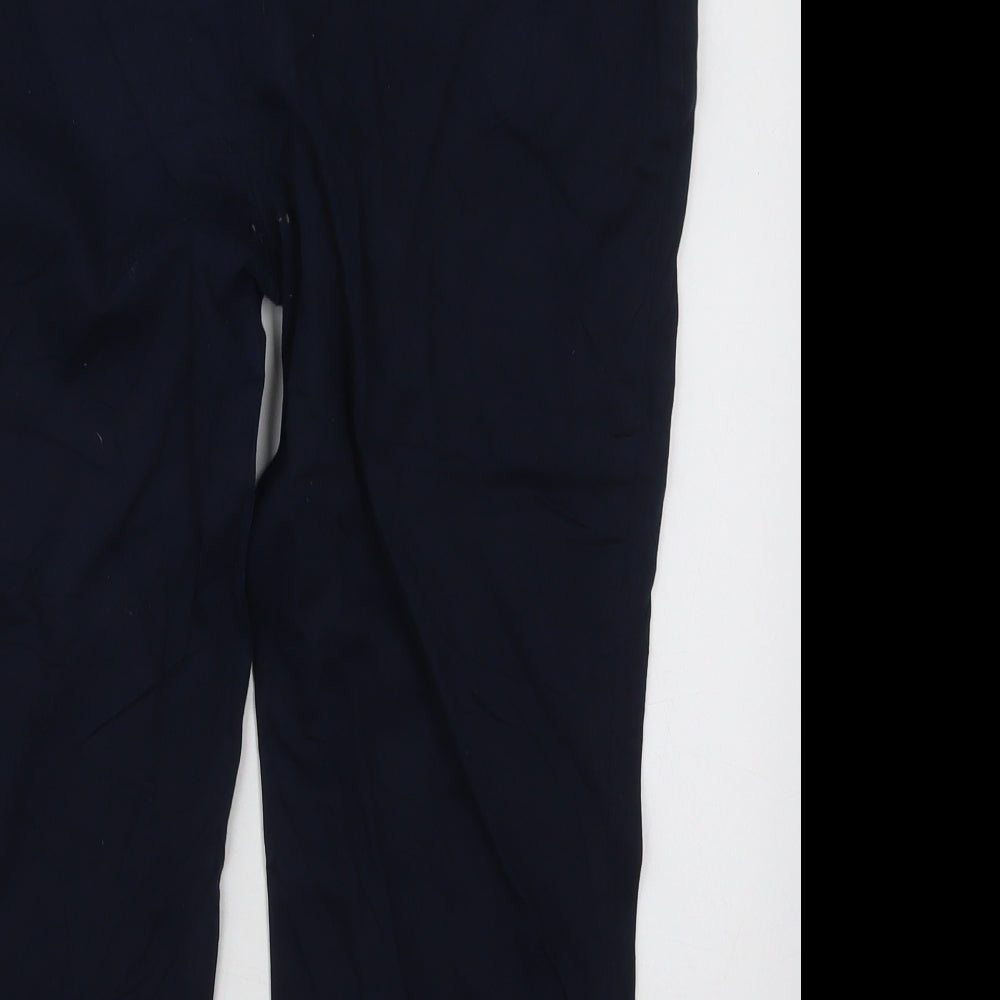 Atmosphere Womens Blue  Cotton Cropped Trousers Size 14 L20 in Regular Hook & Eye