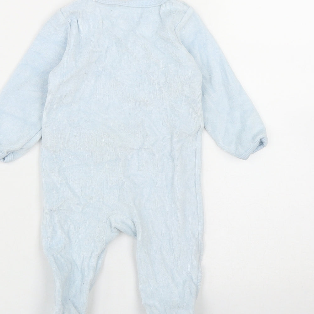 In Extenso Baby Blue  Cotton Coverall One-Piece Size 6-9 Months  Snap - Bunny