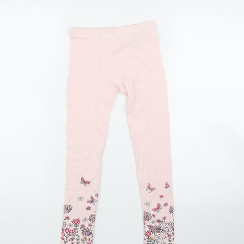 Little Kids Girls Pink  Cotton Jegging Trousers Size 8-9 Years  Regular  - Flower print