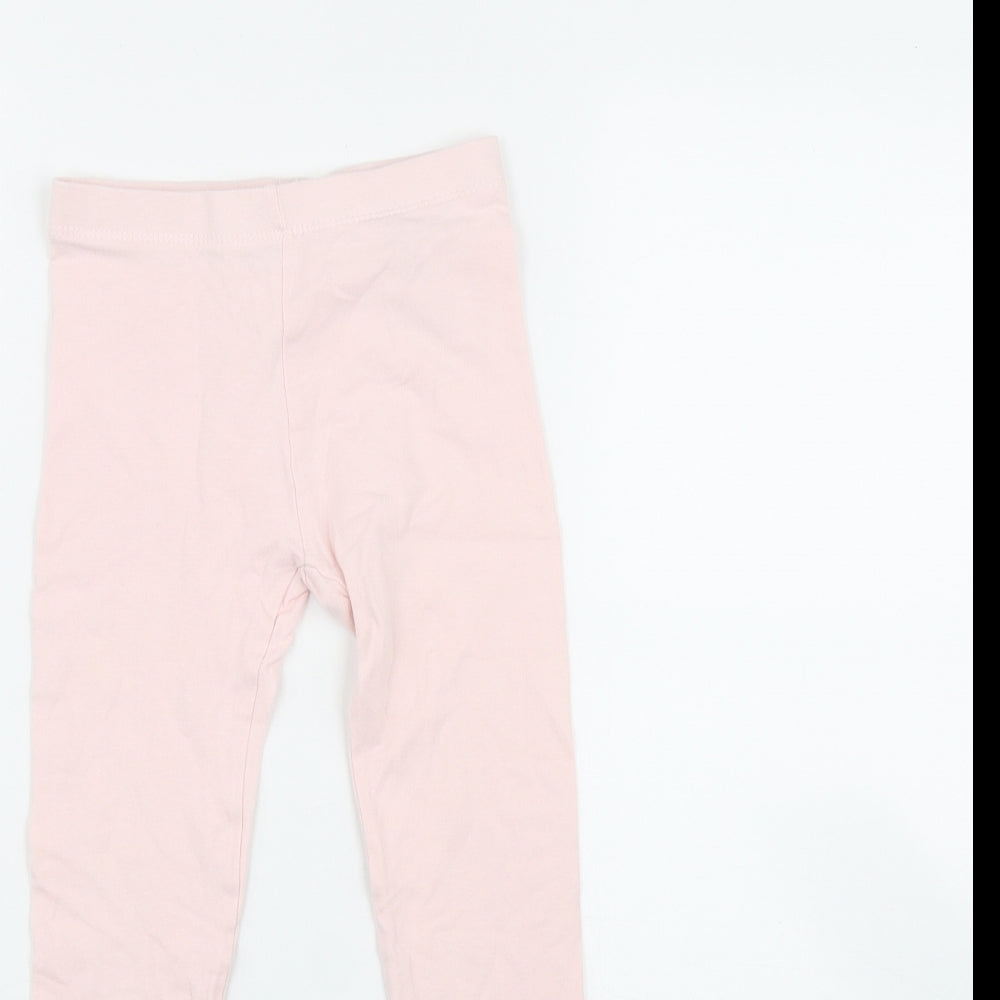 Little Kids Girls Pink  Cotton Jegging Trousers Size 8-9 Years  Regular  - Flower print