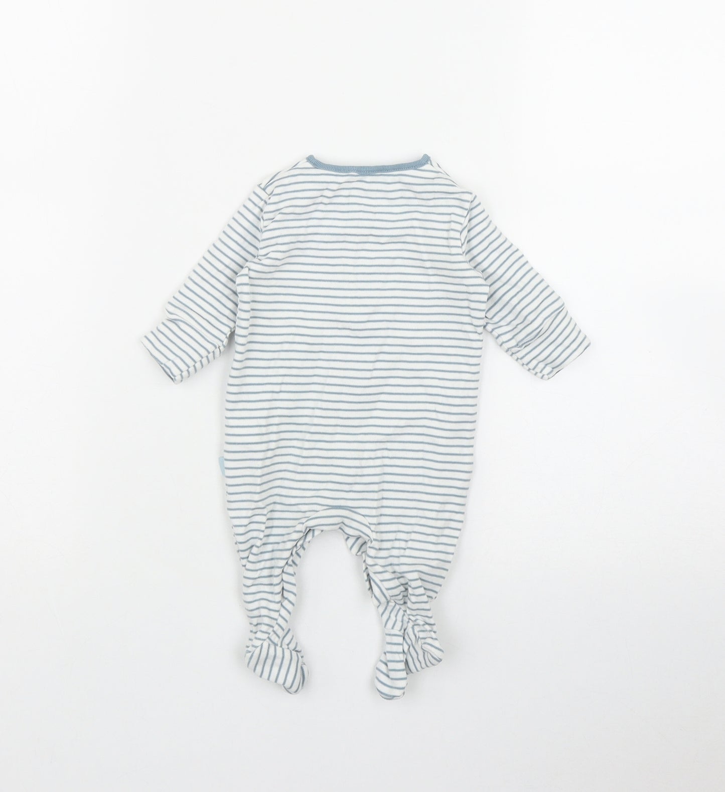 NEXT Boys Blue Striped Cotton Coverall One-Piece Size 0-3 Months  Snap