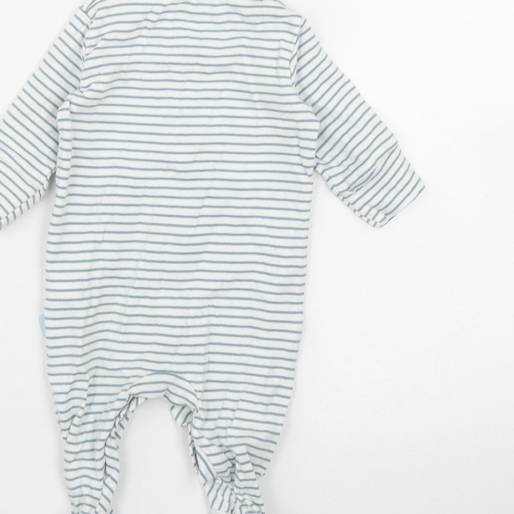 NEXT Boys Blue Striped Cotton Coverall One-Piece Size 0-3 Months  Snap