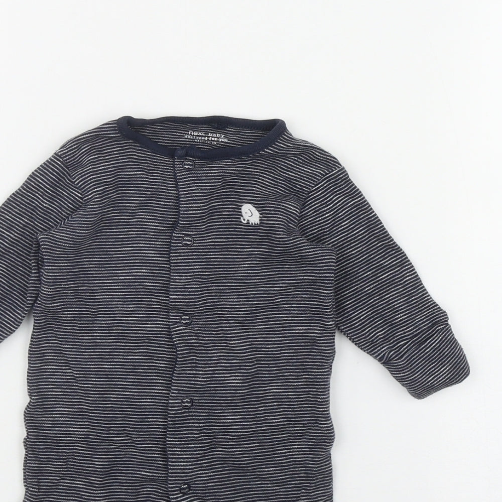 NEXT Boys Blue Striped Cotton Coverall One-Piece Size 0-3 Months  Snap
