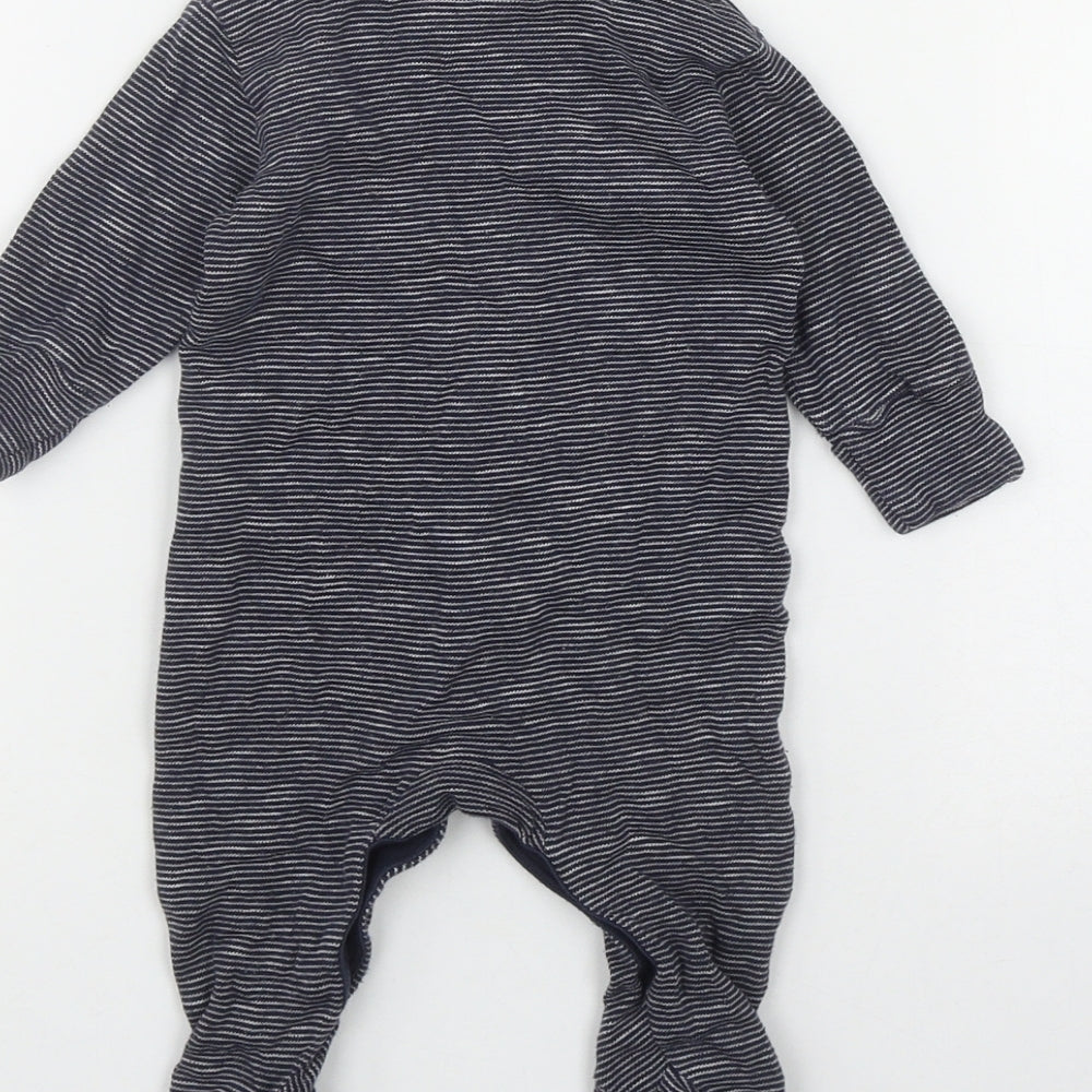 NEXT Boys Blue Striped Cotton Coverall One-Piece Size 0-3 Months  Snap