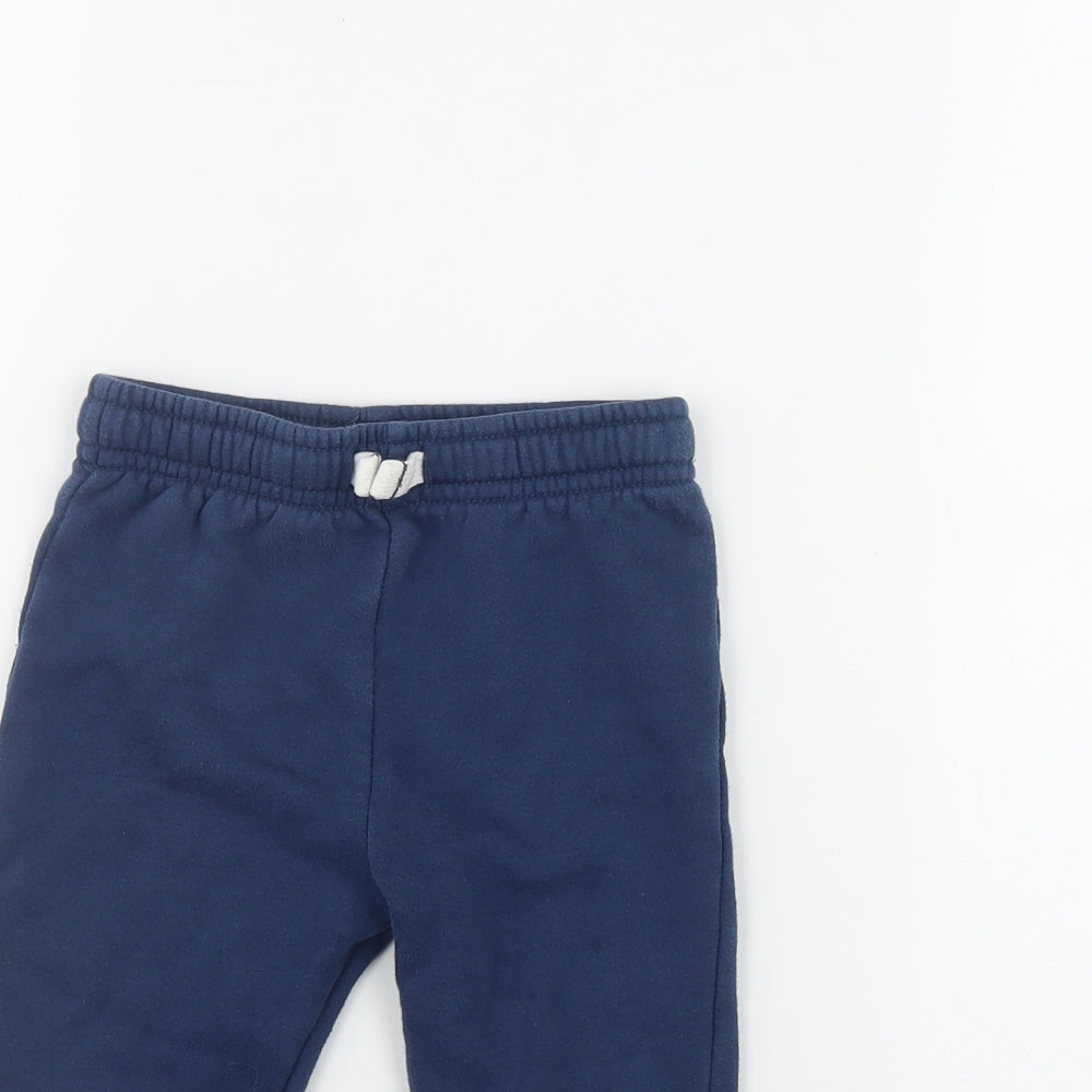 F&F Boys Blue  Cotton Jogger Trousers Size 12-18 Months