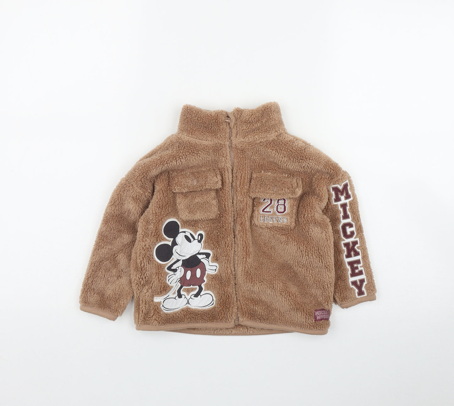 George Baby Brown   Jacket  Size 12 Months   Zip - Mickey Mouse