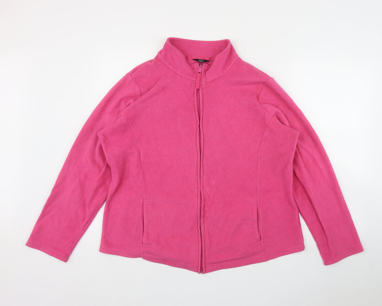 F&F Womens Pink  Polyester Full Zip Sweatshirt Size 22  Zip