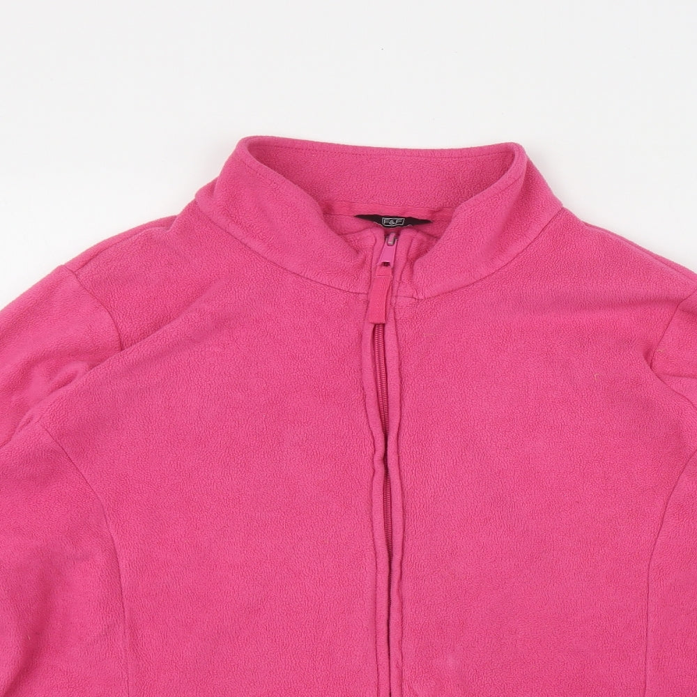 F&F Womens Pink  Polyester Full Zip Sweatshirt Size 22  Zip