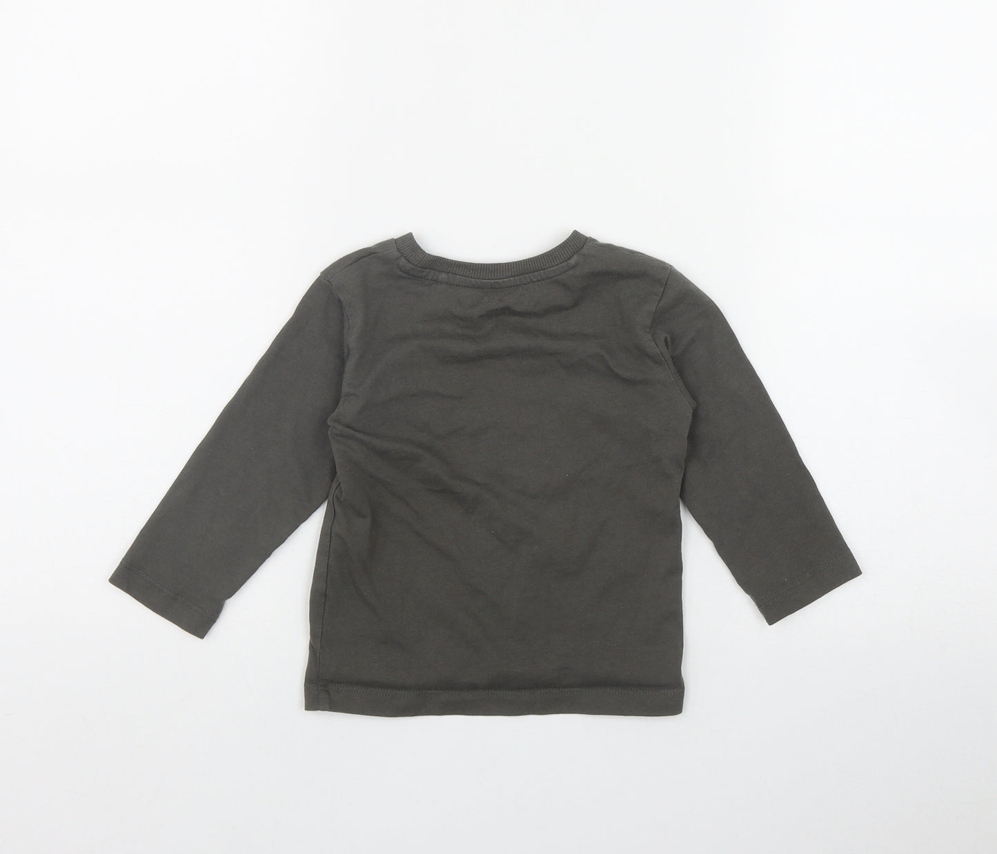 George Boys Green  Cotton Basic T-Shirt Size 12-18 Months Round Neck