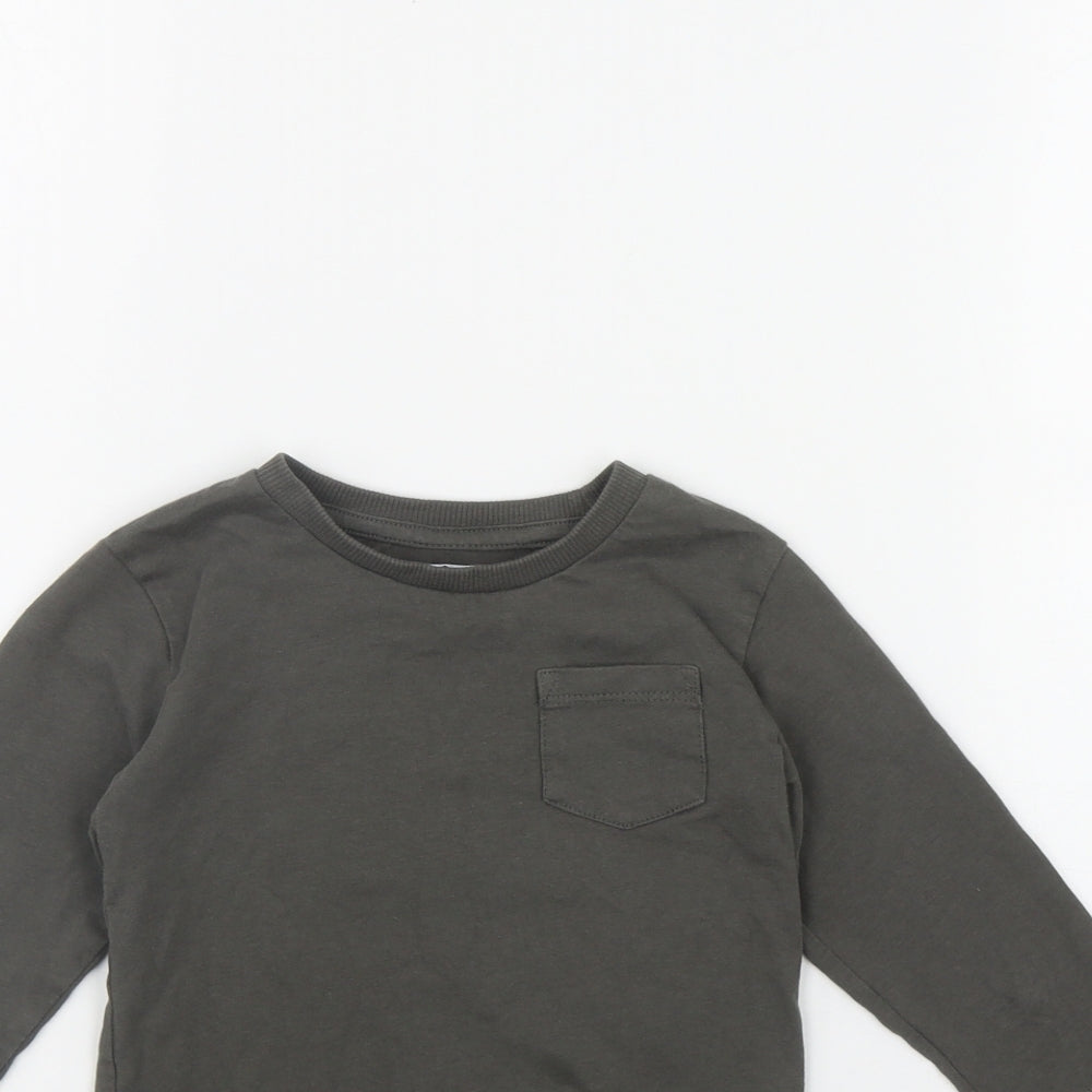 George Boys Green  Cotton Basic T-Shirt Size 12-18 Months Round Neck