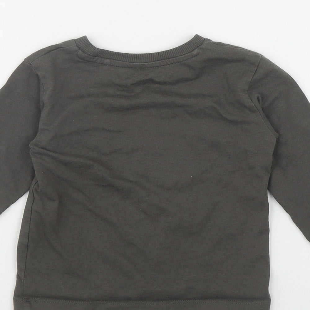 George Boys Green  Cotton Basic T-Shirt Size 12-18 Months Round Neck