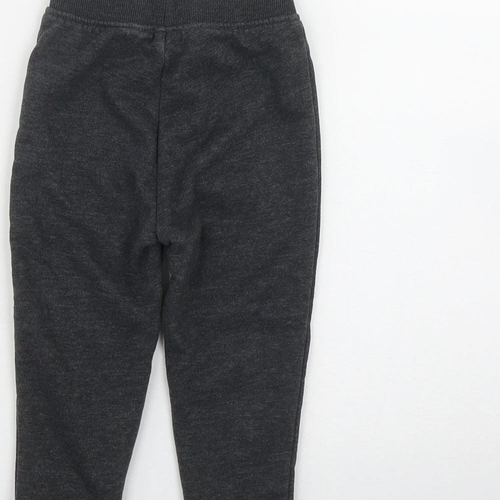 Dunnes Stores Boys Grey  Cotton Jogger Trousers Size 12-18 Months   - 'Always have fun'