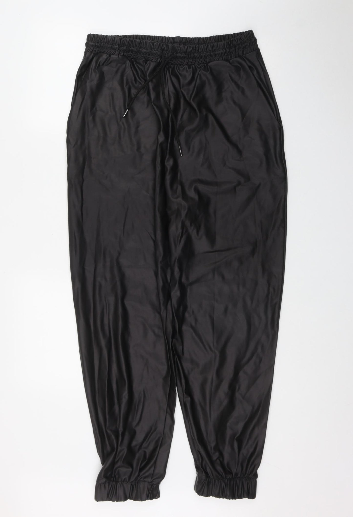 ASOS Womens Black  Polyester Jogger Trousers Size 16 L29 in Regular