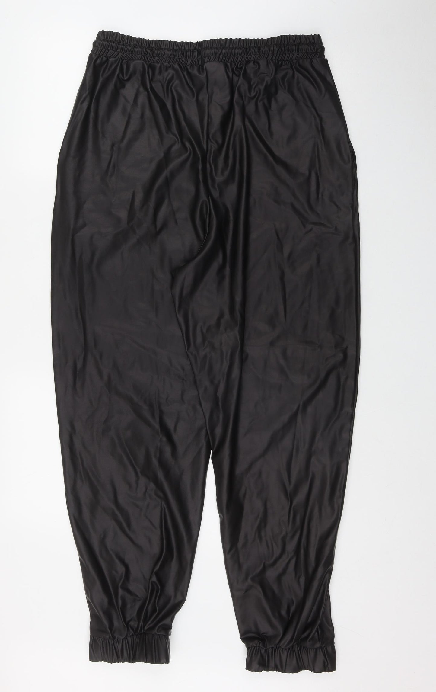 ASOS Womens Black  Polyester Jogger Trousers Size 16 L29 in Regular