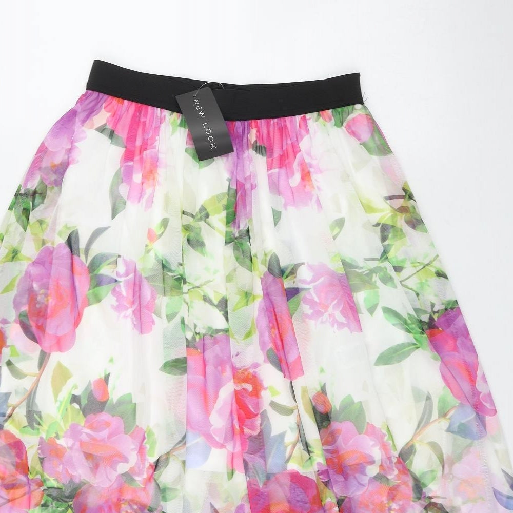 New Look Womens Multicoloured  Polyester Flare Skirt Size 12