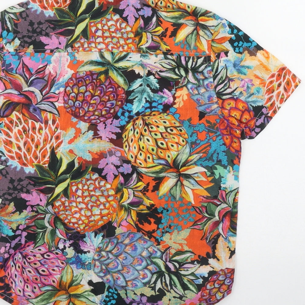 NEXT Boys Multicoloured Floral Cotton Basic Button-Up Size 7 Years Collared Button