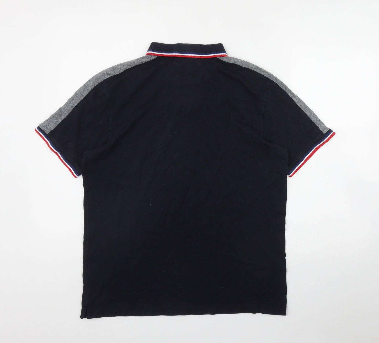 Eden Park Mens Black  Cotton  Polo Size L Collared Button
