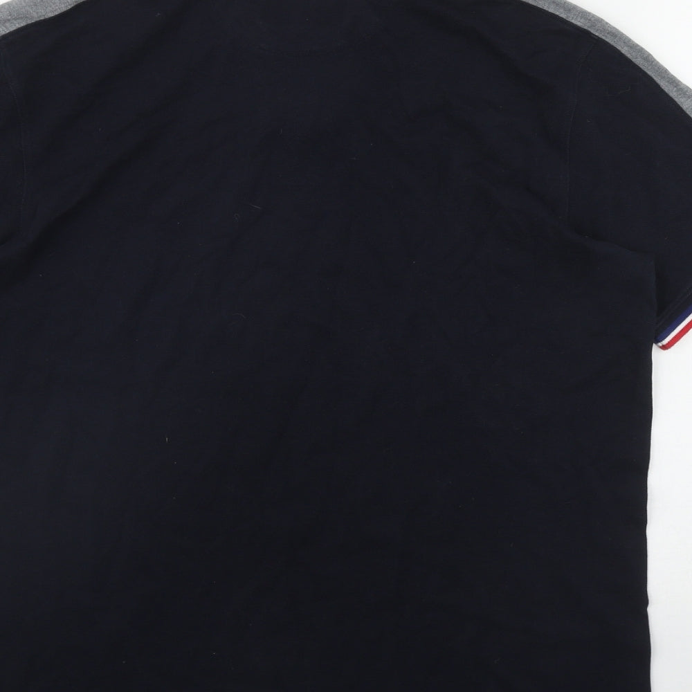 Eden Park Mens Black  Cotton  Polo Size L Collared Button