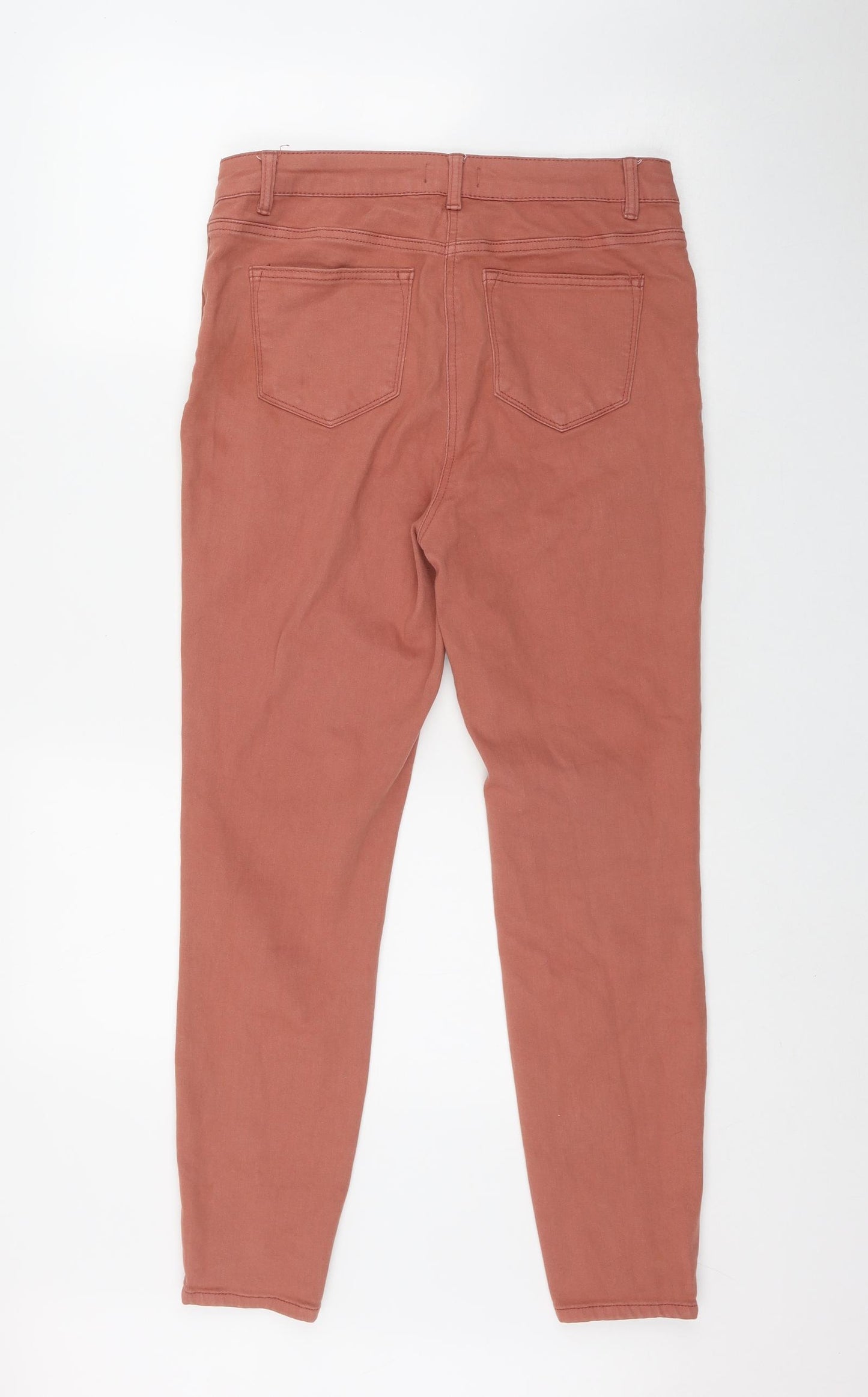 Papaya Womens Orange  Cotton Skinny Jeans Size 12 L27 in Regular Zip