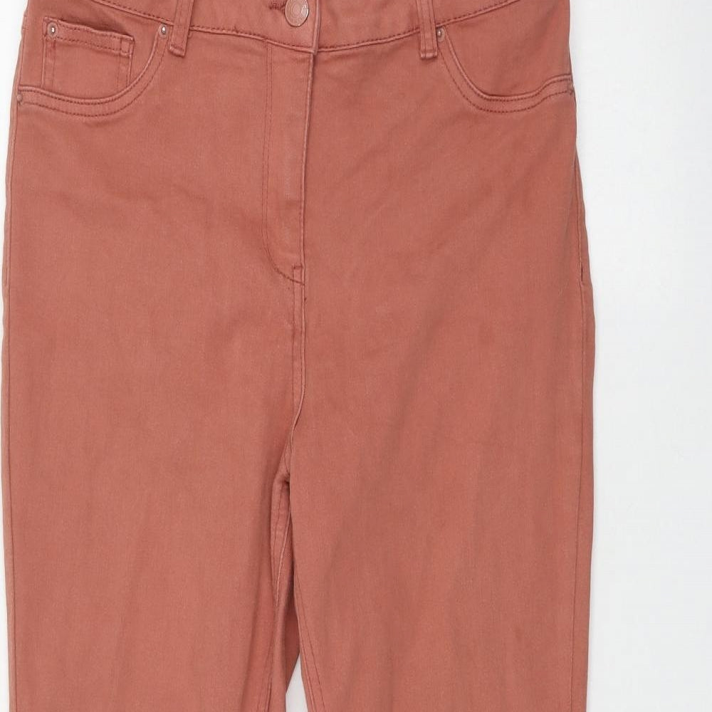 Papaya Womens Orange  Cotton Skinny Jeans Size 12 L27 in Regular Zip