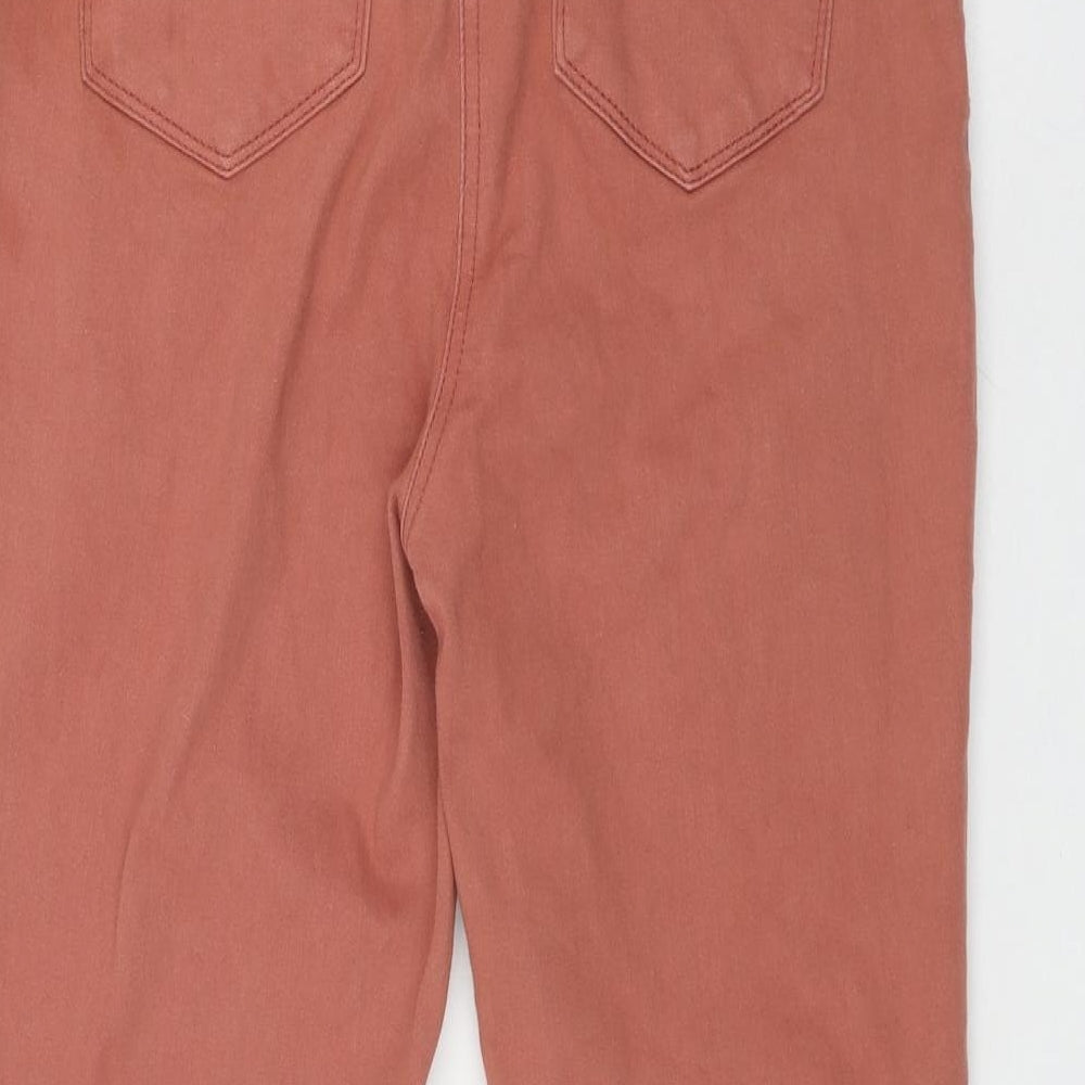 Papaya Womens Orange  Cotton Skinny Jeans Size 12 L27 in Regular Zip