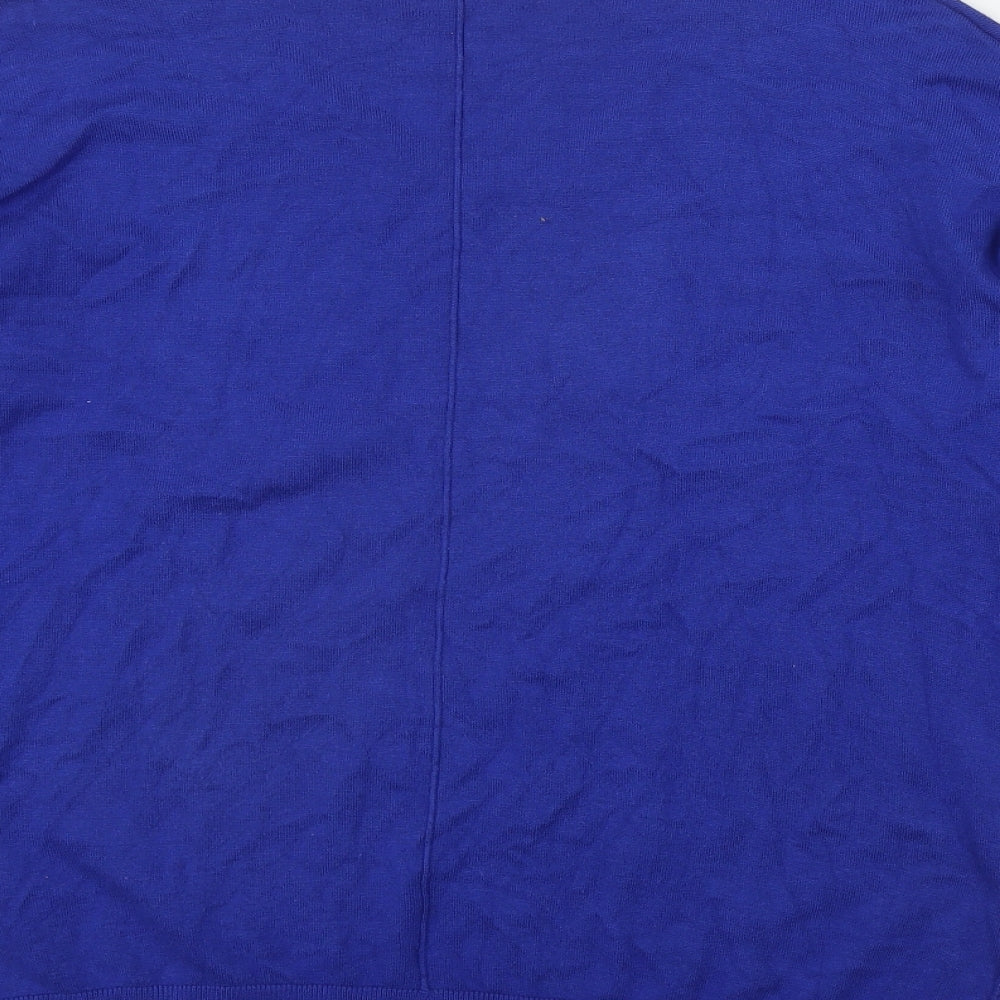 South Womens Blue V-Neck  Viscose Pullover Jumper Size 12
