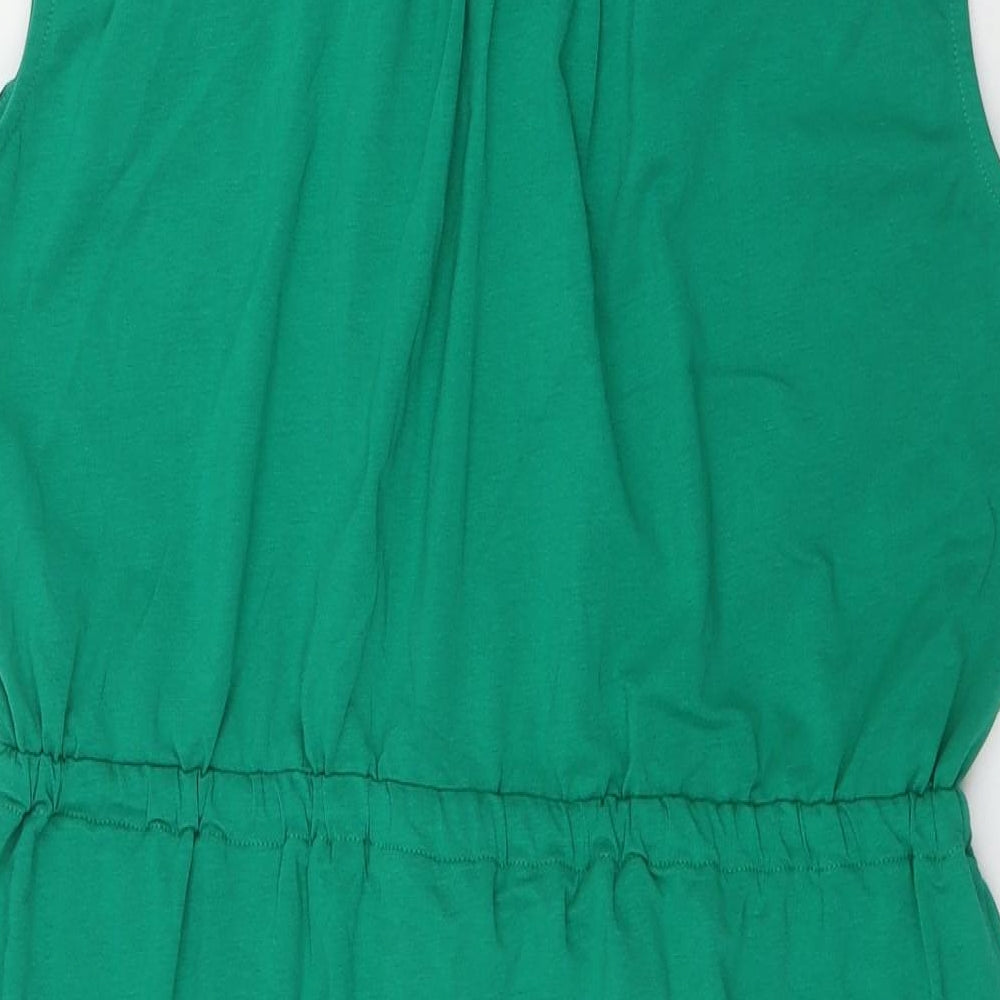 Apricot Womens Green  Cotton A-Line  Size 12  V-Neck Zip