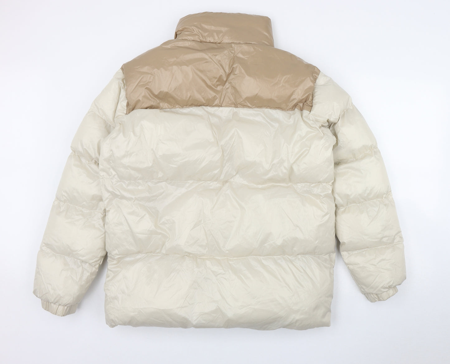 PRETTYLITTLETHING Womens Beige   Puffer Jacket Coat Size M  Zip