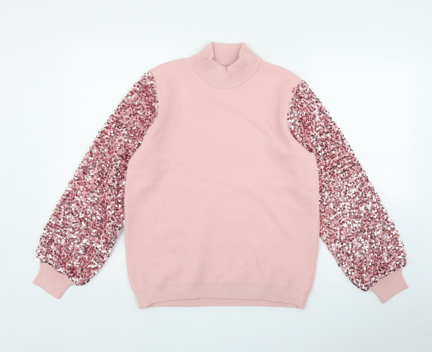 Dunnes Stores Womens Pink High Neck  Viscose Pullover Jumper Size 6