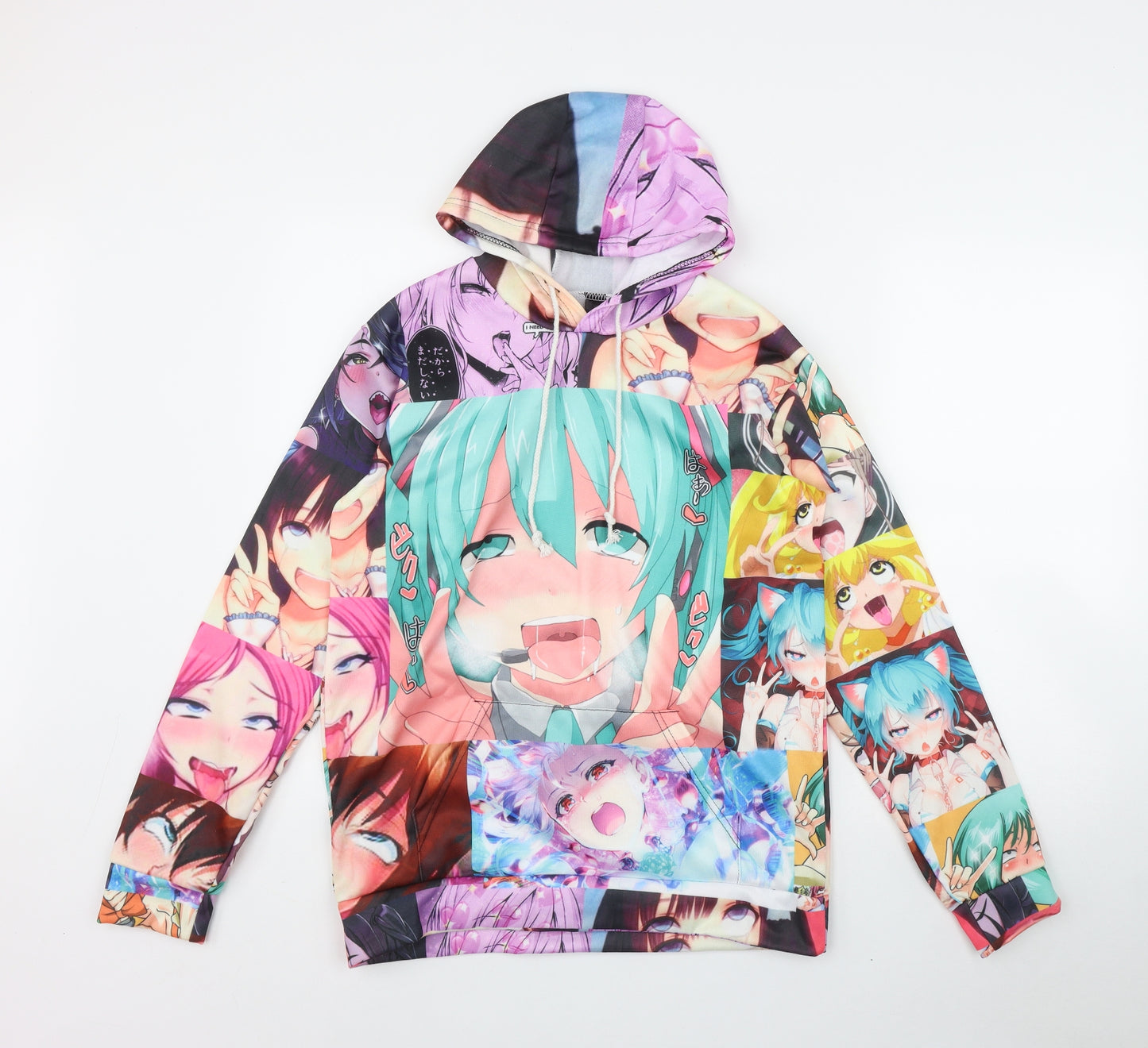 Preworn Mens Multicoloured  Polyester Pullover Hoodie Size M