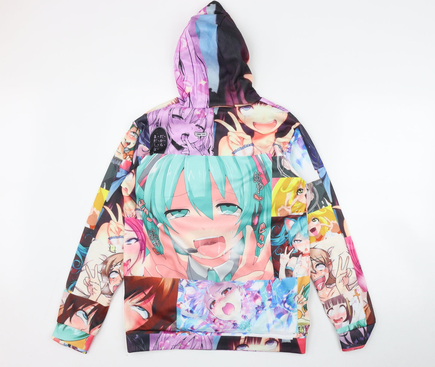 Preworn Mens Multicoloured  Polyester Pullover Hoodie Size M