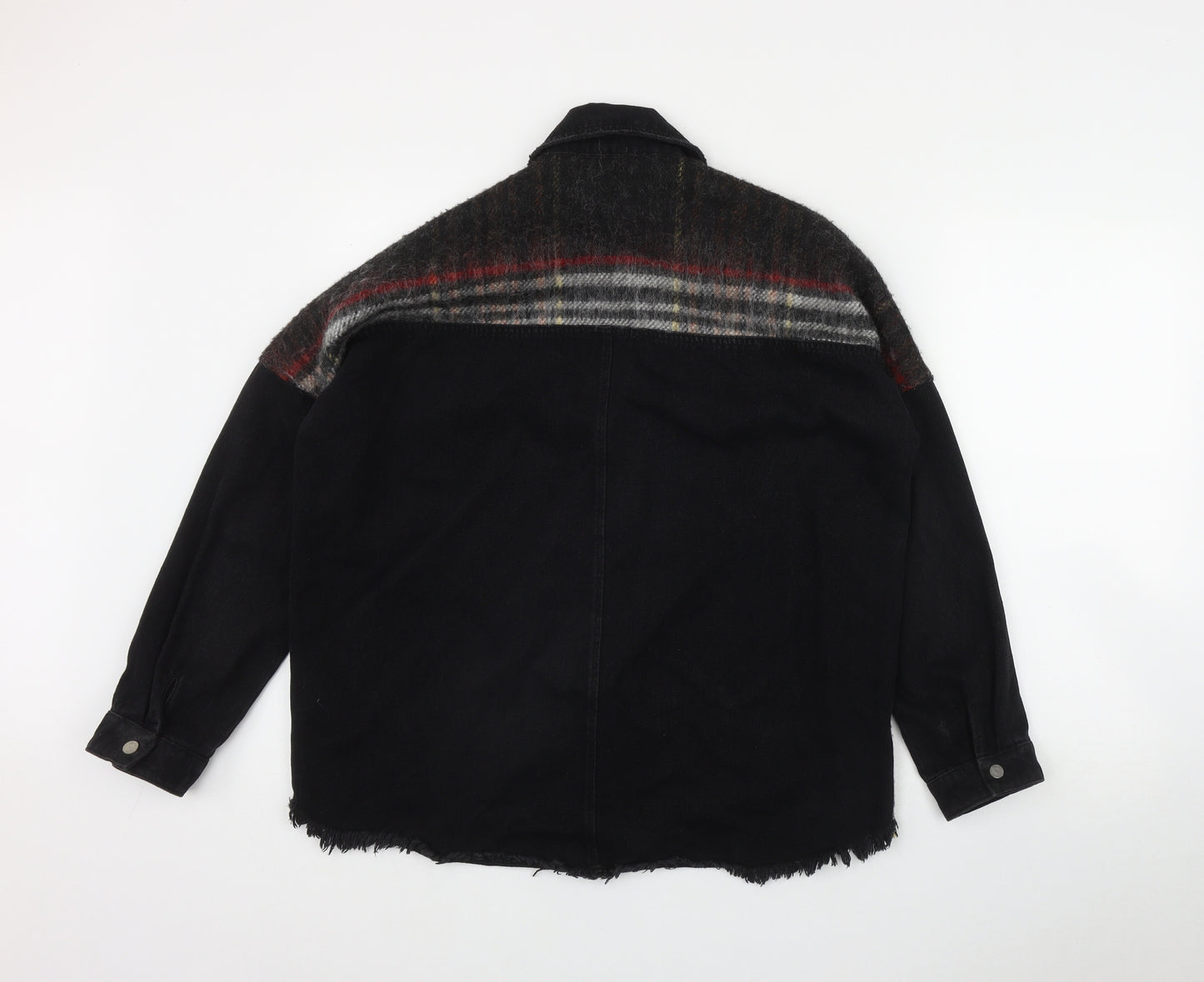 Zara Womens Black Plaid  Jacket  Size XS  Snap