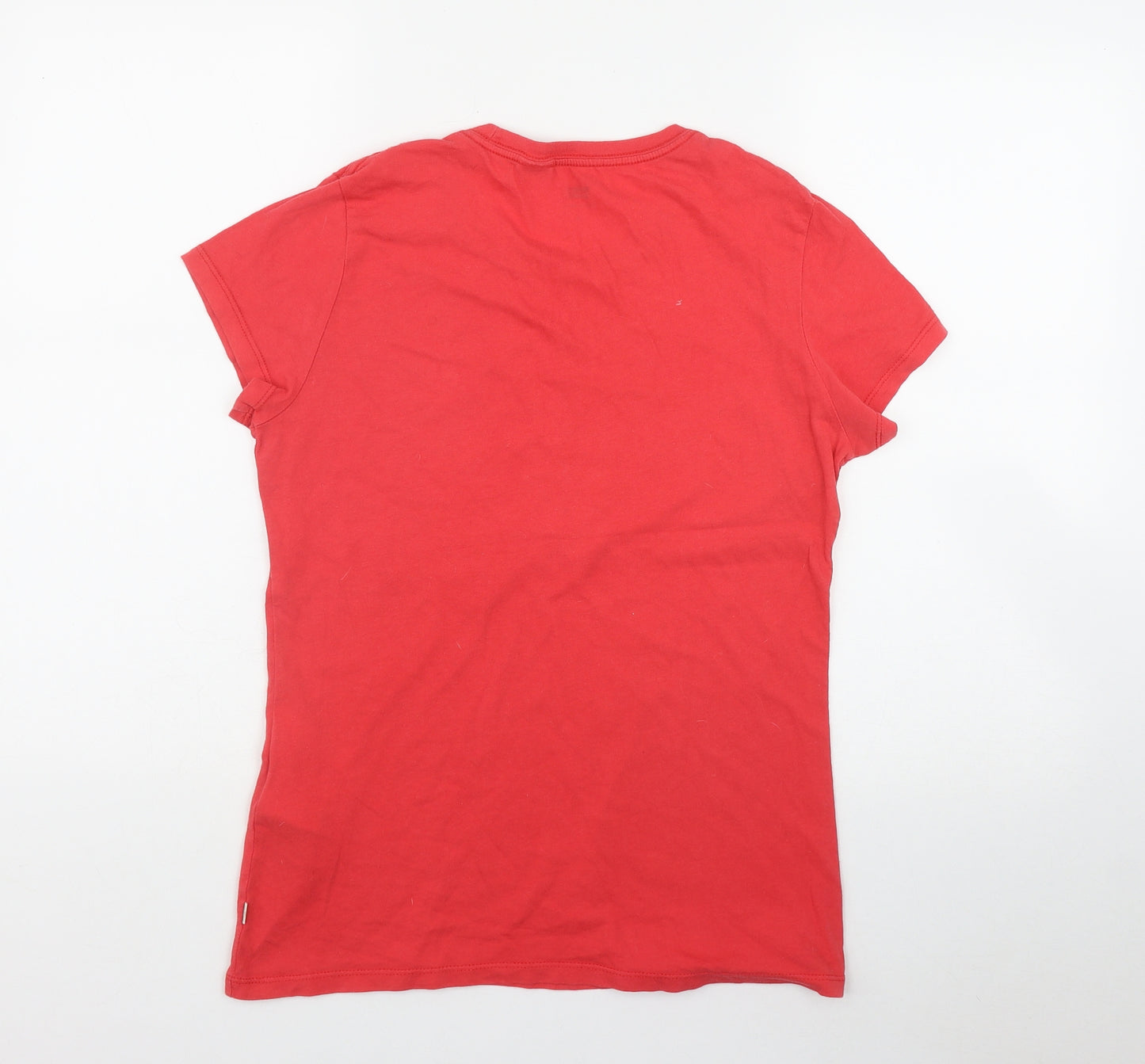 Levi's Womens Red  Cotton Basic T-Shirt Size M Round Neck