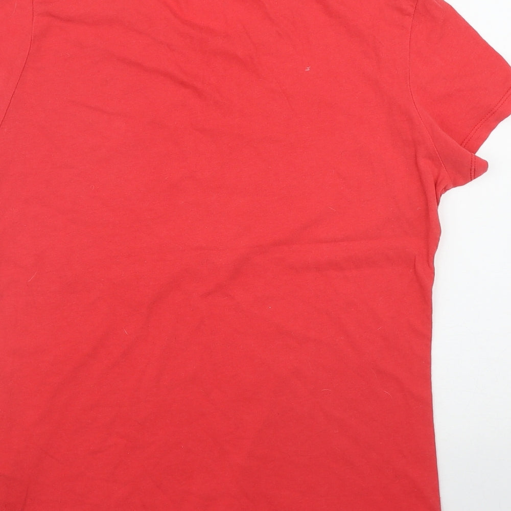 Levi's Womens Red  Cotton Basic T-Shirt Size M Round Neck