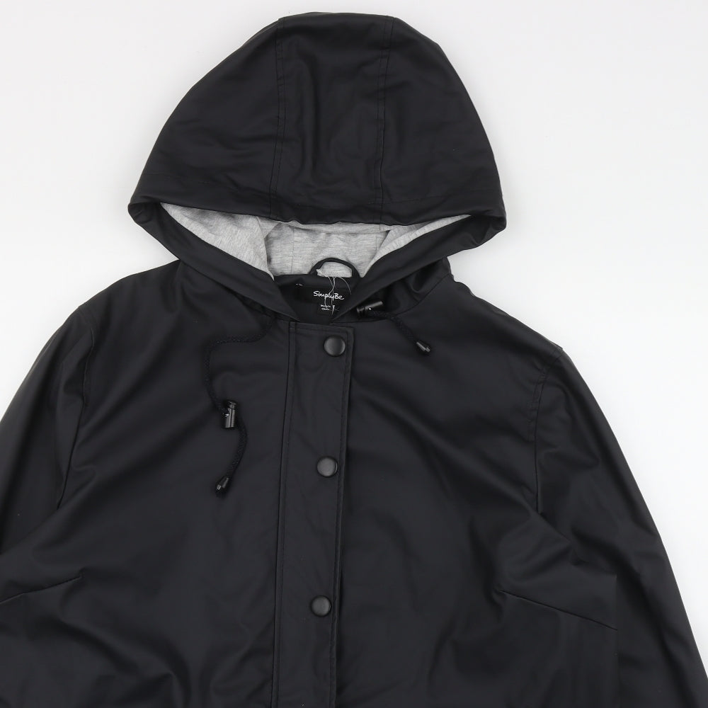 Simply Be Womens Black   Rain Coat Coat Size 18  Zip