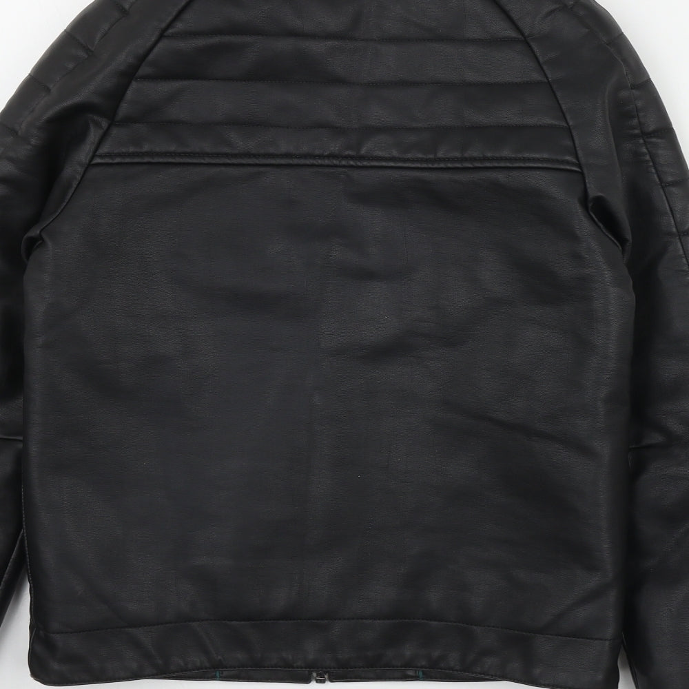 NEXT Boys Black   Biker Jacket Size 12 Years  Zip