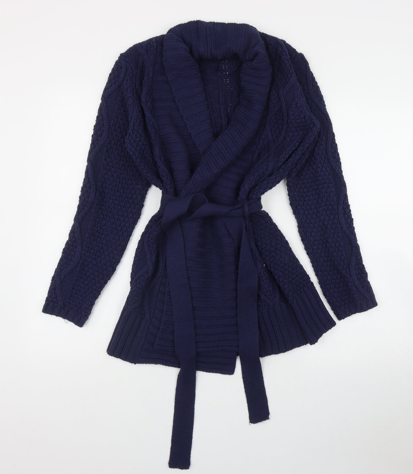 New Look Womens Blue Boat Neck  Acrylic Cardigan Jumper Size 12