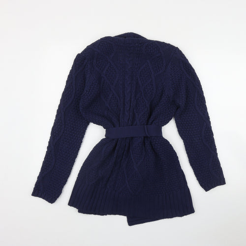 New Look Womens Blue Boat Neck  Acrylic Cardigan Jumper Size 12