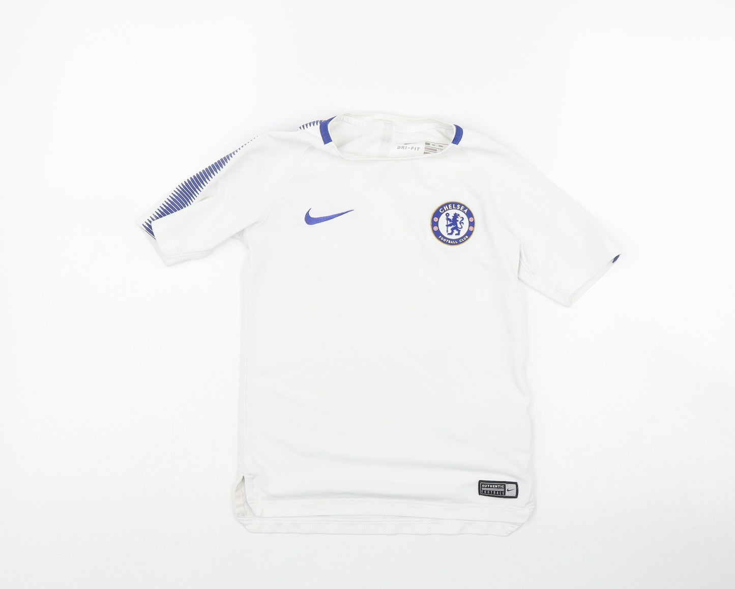 Nike Boys White  Polyester Basic T-Shirt Size 6-7 Years Round Neck Pullover - Chelsea FC