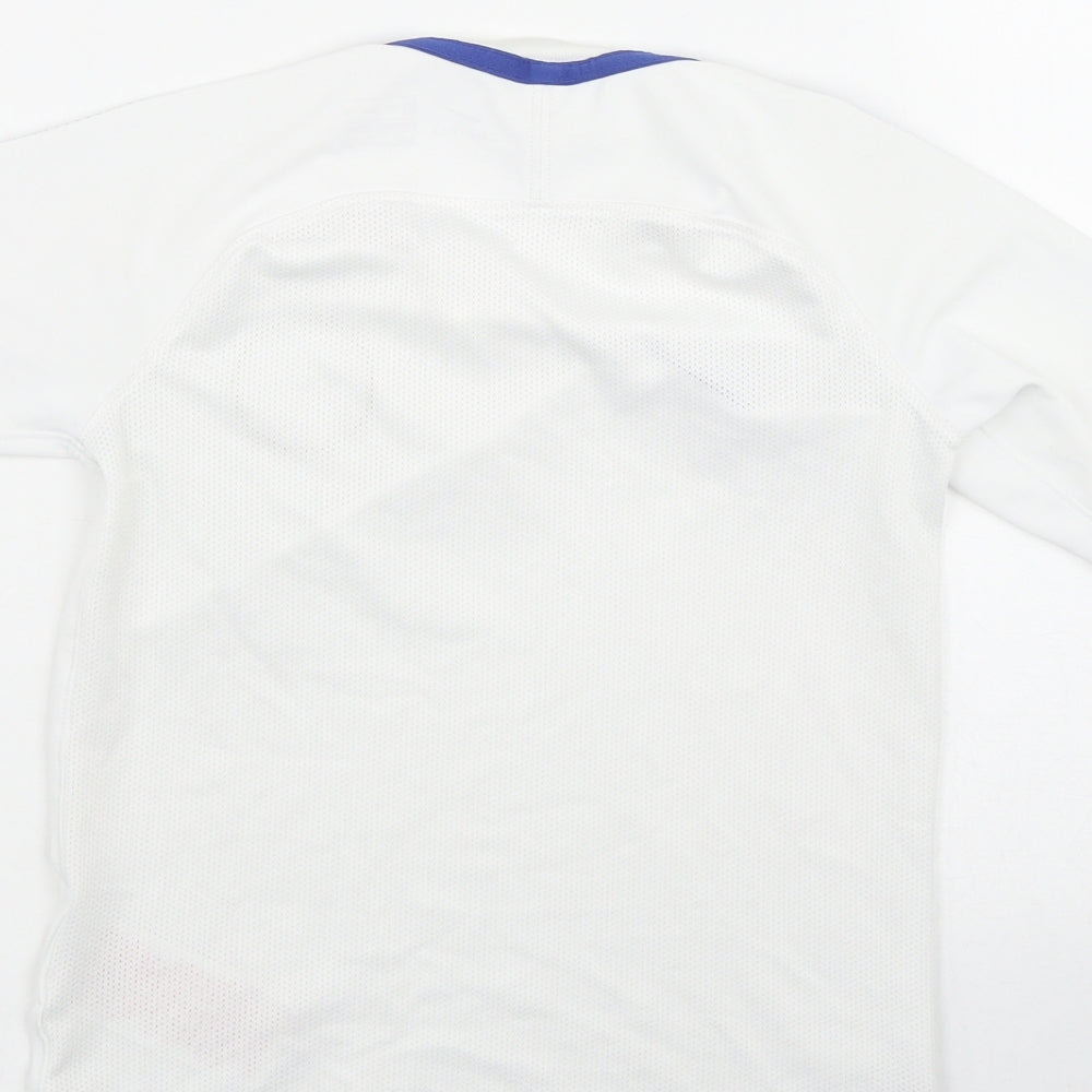 Nike Boys White  Polyester Basic T-Shirt Size 6-7 Years Round Neck Pullover - Chelsea FC