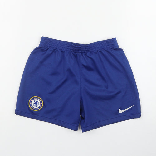 Nike  Boys Blue  Polyester Sweat Shorts Size 5-6 Years  Regular  - Chelsea FC